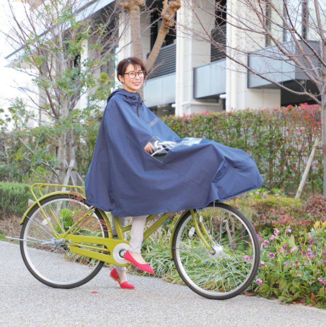 レインポンチョ(自転車用・バイザー付き)